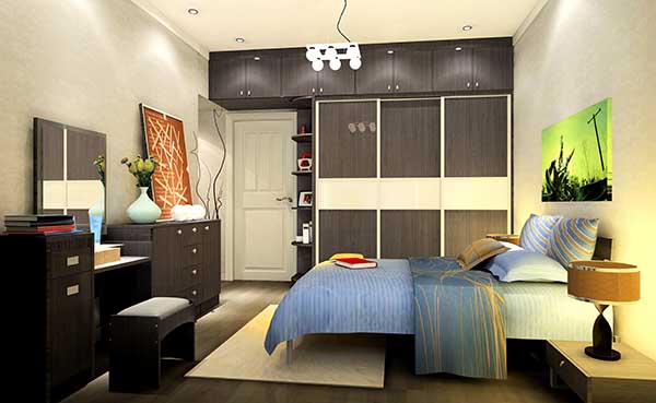 浅色系卧室衣柜定制